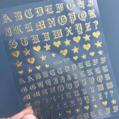 Alphabet numerals 3D Back glue Nail decal Nail sticker Nail decoration Nail art Nail tool Nail ornament