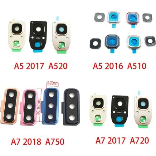 New Glass Camera Lens Replacement For Samsung A3 A5 A7 2016 2017 A9 2018 Back Camera Glass Lens Cover Frame