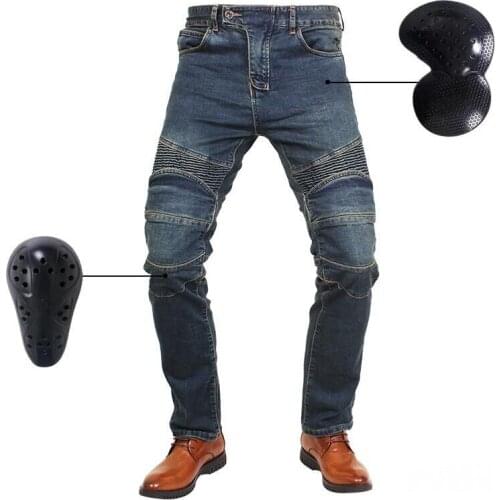 2021 new blue/black old denim motorcycle jeans protective clothing riding motorcycle trousers high quality pants