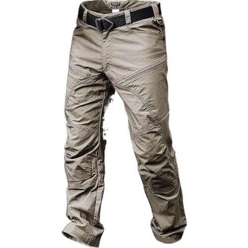 New wide-legged tactical trousers mens slimming army fans for training pants waterproof spring and autumn outdoor work pants