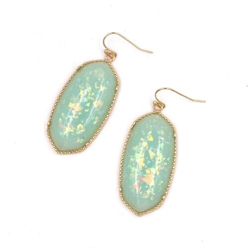 New Resin Imitation Rock Print Geometric Drop Earrings Customizable Designer Dangle Earrings