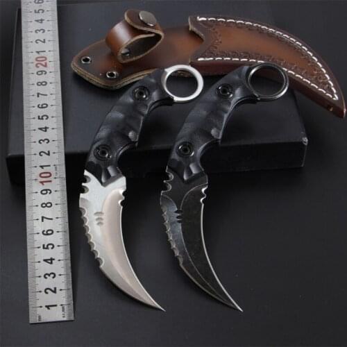 D2 Steel Knife the Sharpest Tactical Survival Knives Fixed Blade Knife Leather Sheaths Outdoors Camping EDC Rescue Tools