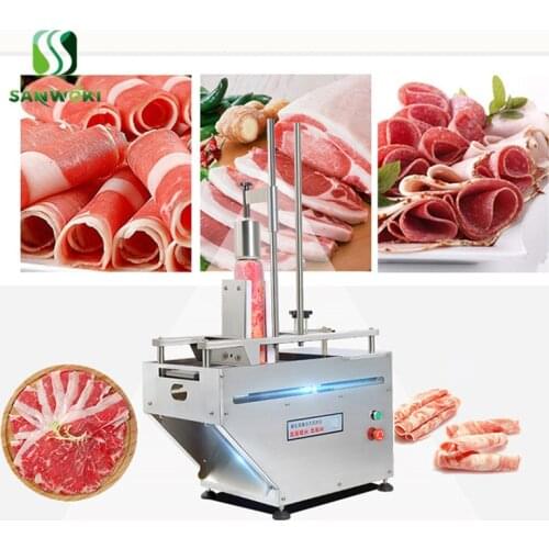 Single roll frozen meat slicer Automatic Lamb Meat Slicer Commercial Fat Cattle Mutton Roll Frozen Meat Grinder Planing Machine
