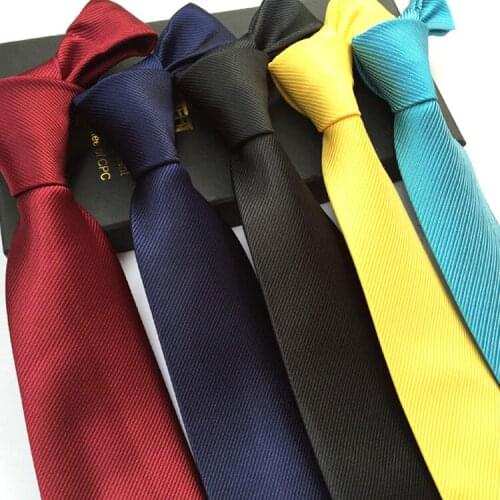Pure Color design 8CM Mens Ties for Business Party Wedding Event Necktie for Men Christmas Gift