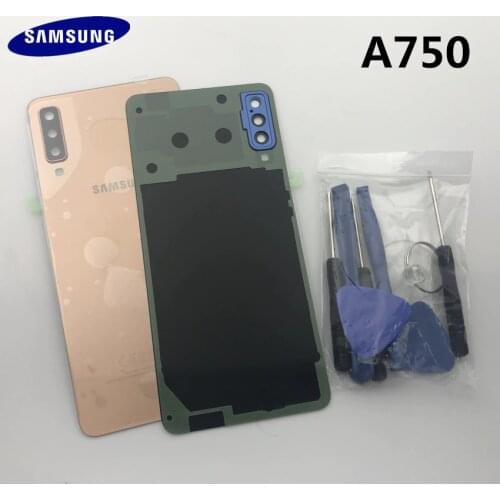 Original Samsung Galaxy A7 2018 A750 A750F Battery Back Cover Door Housing Replacement Repair Parts+Camera Glass Frame+tools