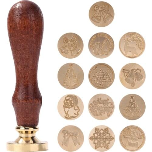 Rosewood Handle Sealing Wax Stamp Antique Flower Pattern Tokens for Documents Wedding Invitations Customs DIY Crafts