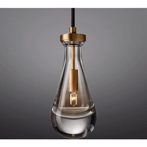 Postmodern Living Room Dining Room Bar Counter Bedroom Bedside Villa Duplex Staircase Copper Glass Chandelier Lamps G9