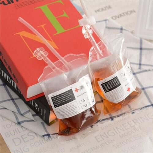 1 PC Clear Halloween Food Grade PVC Drink Bag The Vampire Diaries Cosplay Blood Bag Props Halloween Decoration Supplies
