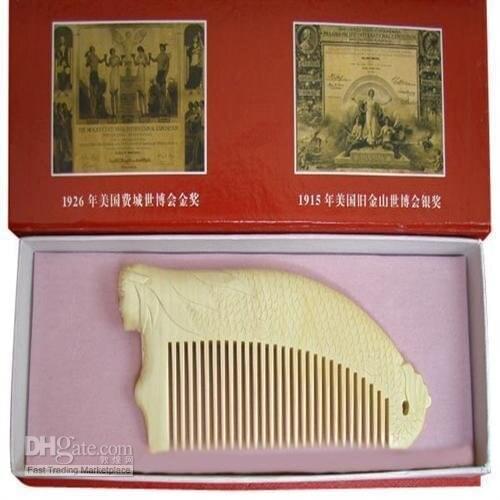 Double side han Salable!Guaranteed 100% handcrafted with Chinese charm mermaid shape boxwood