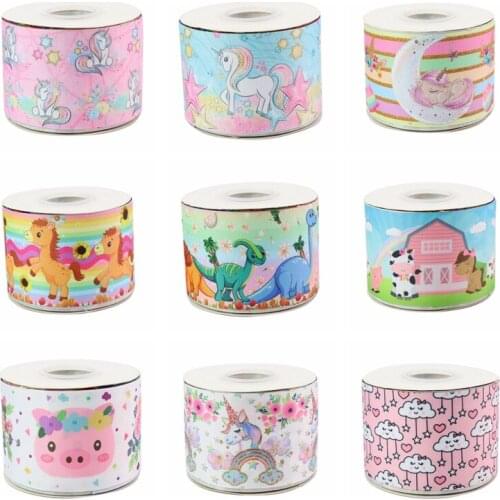 22MM 25MM 38MM 50MM 75mm Printed Pattern on Grosgrain Ribbon for diy ribbon