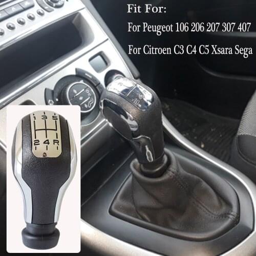 Gear Shift Knob PU Leather Gaiter Boot Cover Case For PEUGEOT 106 206 206CC 207 307 308 408 607 608 Car Styling