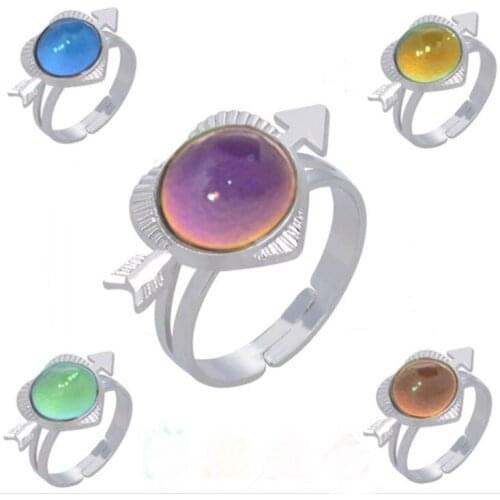 Super quality arrow heart mood ring mix design change color ring to the temperature of your blood 12pcs/lot