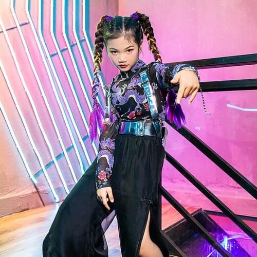 Spring Girls Retro Chinese Style Jazz Dance Costumes Suit Imitation Cheongsam Hiphop Dancing Performance Stagewear Outfit YS1406