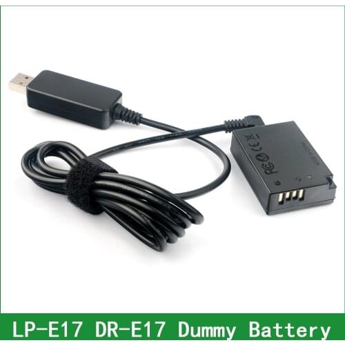 5V USB DR-E17 ACK-E17 Dummy Battery Adapter Plug DC Power Bank For Canon EOS M3 M5 M6
