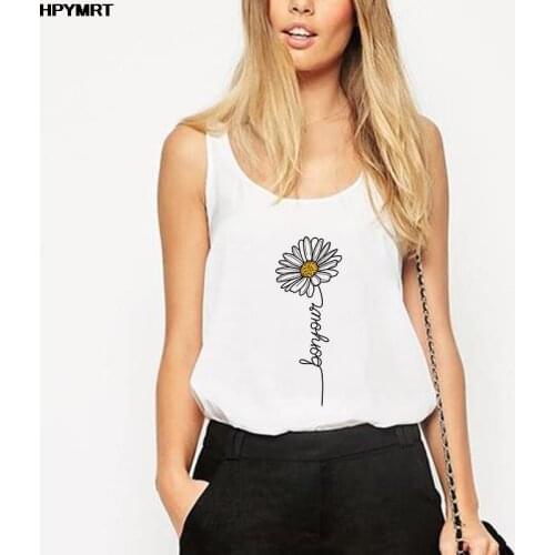 Women Casual 90s Sleeveless Tee Top Harajuku Graphic Summer Fashion Art flower Printing Clothing Vest Female Clothes Tank Tops