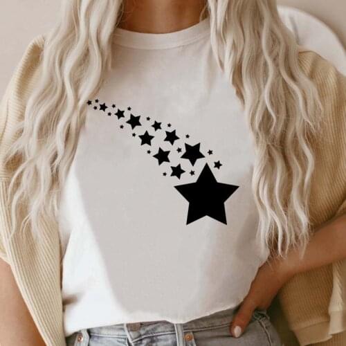 Women T-shirt Short Sleeve Star New Style Tee Fashion T Shirt Female Cartoon Print Graphic 2021 Top 90s Ladies Clothing