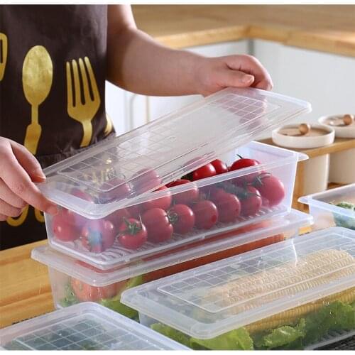 1Pcs Creative Food Storage Box Plastic Clear Container Refrigerator Fresh-Keeping Drawer Storage Container Household Organizer