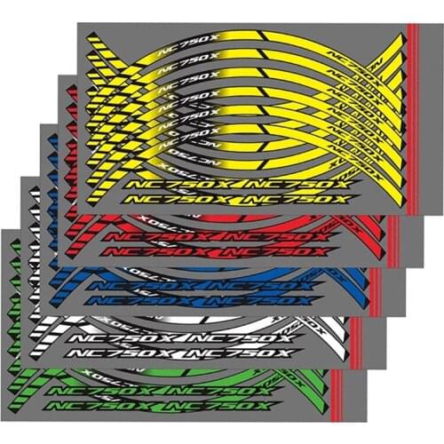 12 Strips Motorcycle Styling Wheel Hub Tire Reflective Sticker Rim Stripe Decorative Decal logo For HONDA NC750X nc 750x