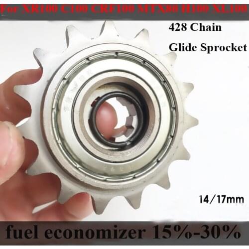 15T 428 Chain Glide wheel sprockets For Honda XR100 C100 CRF100 MTX80 H100 XL100 Motorcycle fuel economizer flywheel gear
