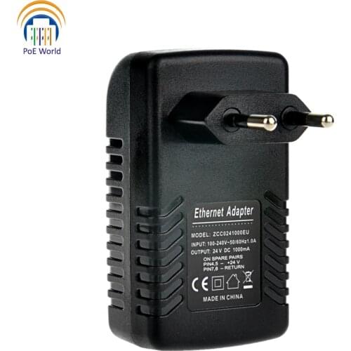 24V1A POE injector Ethernet Power PoE Adapter 24V POE Ethernet adapter for Mikrotik Ubiquiti 24V products