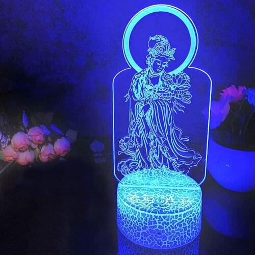 Religious Belief 3D Night Lights Indoor Lighting Gift Mood Light Anime Decoration Bedroom Child Desk Usb Flood Led Lamp Fairy