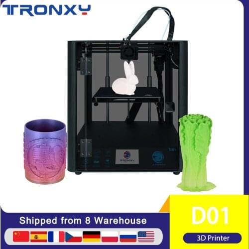 Tronxy D01 3D Printer Silent Mainboard Linear Guide Rail Core XY Structure with 3.5 Inch Color TouchScreen 220*220*220mm