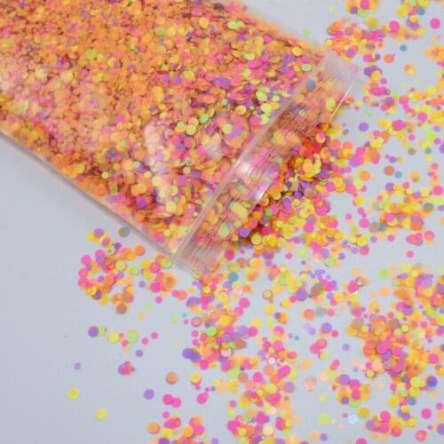 50g/Bag Nail Art Glitter Spangles Colorful ROUND DOT Shape Sequins Slice Tips Sparkle Nail Decoration Manicure Tips Mix Color