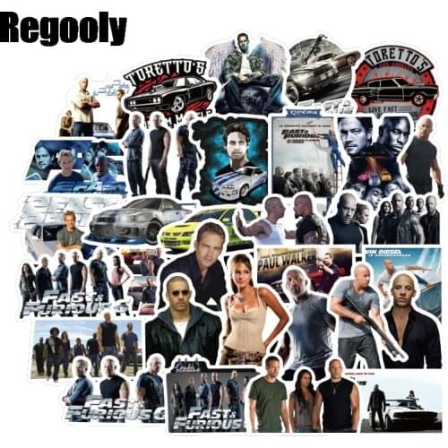 50pcs Fast and Furious tv show movie Waterproof Stickers Kids Toy Sticker For DIY Luggage Laptop Skateboard Car Decor stickers