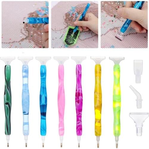 ７Colors 5D Resin Diamond Painting Pen Resin Point Drill Pens Cross Stitch Embroidery DIY Craft Nail Art Sewing Accessories