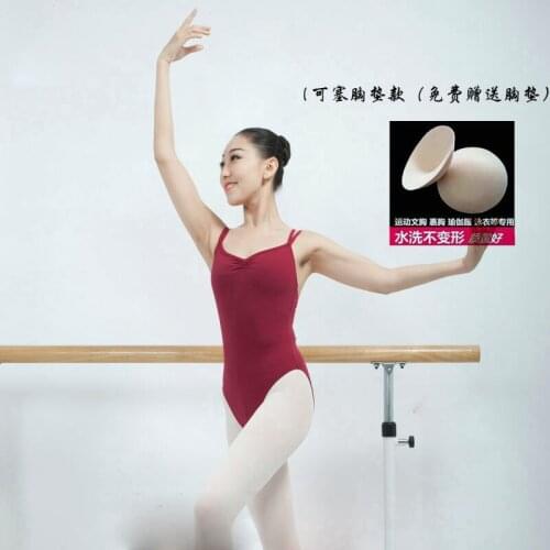 Girls Ballet Dress Practice Jumpsuit Female Padded Body Girls Bailarina Turnpakje Wear Ballerina Gymnastics Leotard D-0286