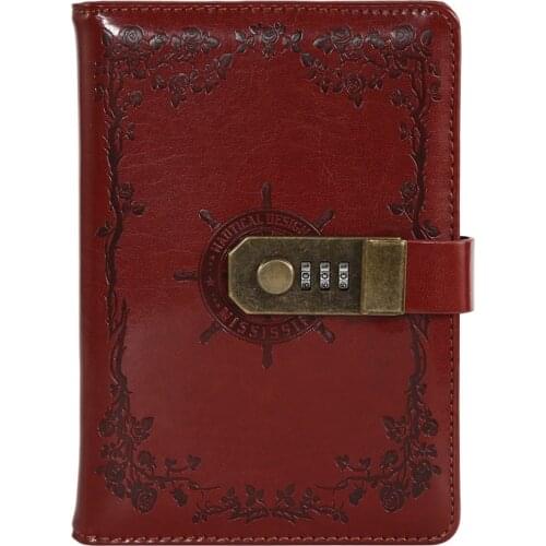 A5 Pu Leather Diary With Lock Planner Password Retro Notebooks And Journals Agenda Note Book For School Notebooks Supplies