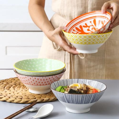 Japanese Style Ramen Bowl Household Large Soup Bowl Ceramic Creative Noodle Bowl