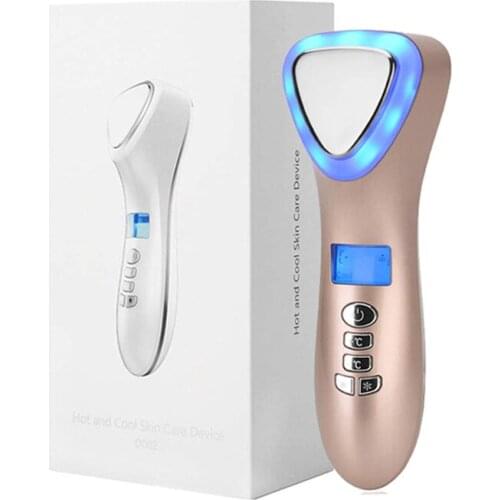 Cold Hot Hammer Facial Massager Skin Care Machine for Face Beauty Shrink pores Tighten Skin Acne Wrinkle Removal Beauty Device