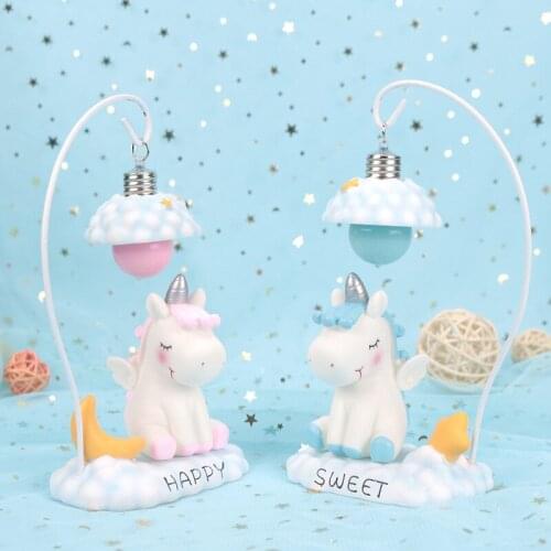 Unicorn Fashion Ornaments Creative Small Night Light Room Decorations Girl Heart Birthday Present Girl Home Decor