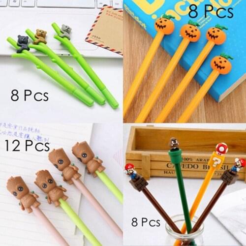 YHSMTG 36pcs Cute Design Gel Pen Scrub Student Chancellory Writing Kawaii Pen Supplies Gel Pens Stationery for Offic