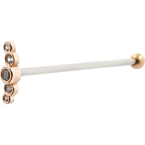 JHJT 14G 1.6mm Industrial Piercing Internal Thread Surgical Steel Ear Ring Helix Piercing Cartilage Earring Body Jewelry