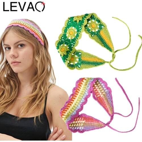 LEVAO Fashion Women Girls Knitted Woolen Hair Bands Solid Headbands Vintage Turban Bandage Bandanas Hairbands Hair Accessories