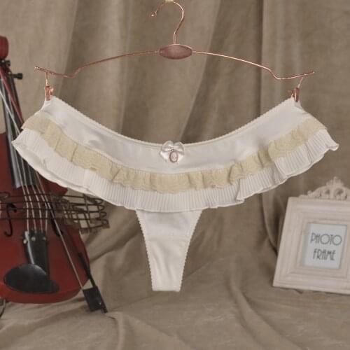 Fashion womens luxury panties low-waist butt-lifting womens underwear sexy ruffle nice bottom thong