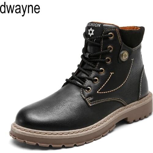 Mens Boots Autumn Winter Pu Leather Motorcycle Boots Fashion Outdoor Ankle Work Boots Hot Sale
