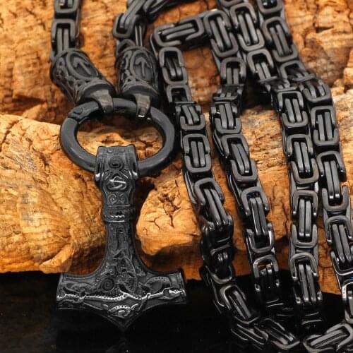 KDG Western Cowboy Punk Viking Never Fading Mens Stainless Steel Necklace Celtic Wolf Rune Accessory Pendant Nordic Amulet