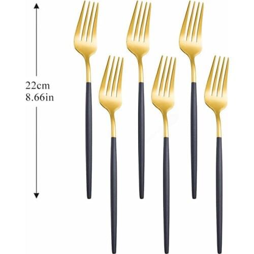 6pcs Fork Stainless Steel Cutlery Set Luxury Flatware Tableware Complete Kitchen Dinner Forks Dinnerware Eco Friendly Flatware