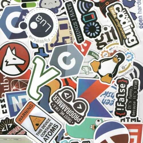 50 PCS/Pack Cute Laptop Stickers for PC Game Station Notebook Geek Computer Sticker for Diary Aesthetic Programming Sticker