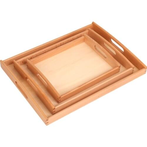 Montessori Educational Wooden Toys Practical Life Materialss Wooden Tray Learning Educational Toys For Kids Teaching Aids F1165H