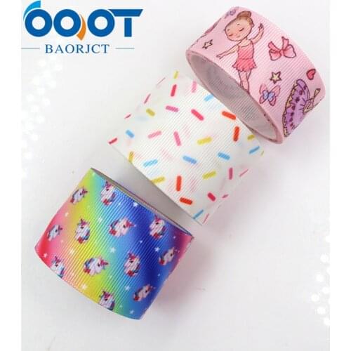 OOOT BAORJCT G-18815-947,25 mm 38 mm,10 yard Cartoon Ribbons Thermal transfer Printed grosgrain Wedding Accessories DIY material