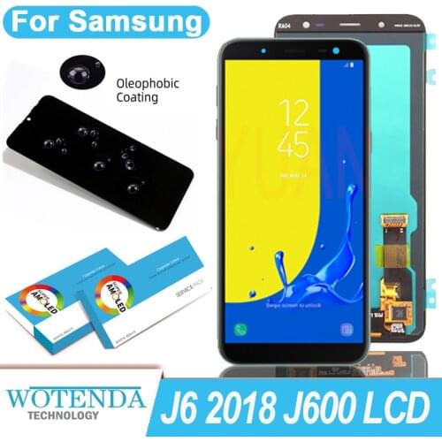 100% Original 5.6'' Super AMOLED Display for Samsung Galaxy J6 2018 J600F J600 Full LCD Touch Screen Digitizer Repair Parts