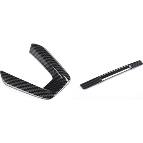 Steering Wheel Decoration Trim Abs Car-Covers Upgrade With Center Console Carbon Fibre Liquid Crystal Screen Trim Strip