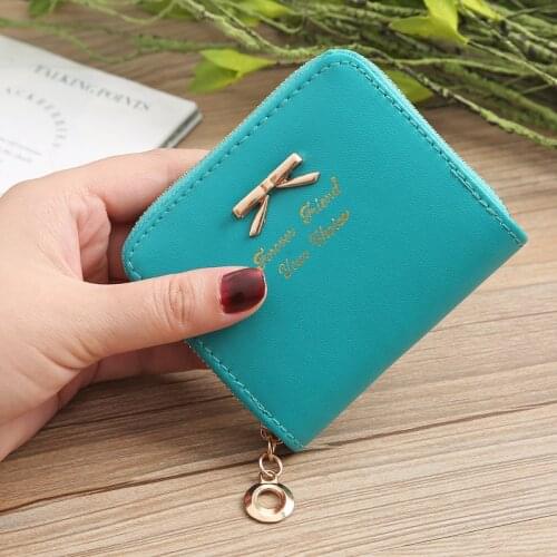 Casual Fashion Bowknot Zipper Pouch Wallet for Women Bank Card Case Coin Pocket Purse Credit ID Card Holders Cover Bag XB228