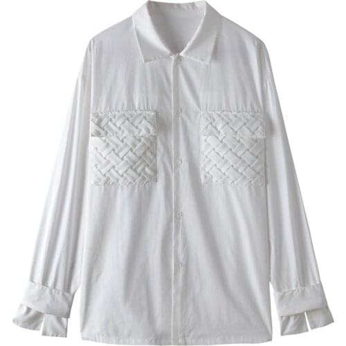 S-6XL 2021 Men Womens clothing new fashion Woven patch back cut-out corded Shirt plus size singer costumes