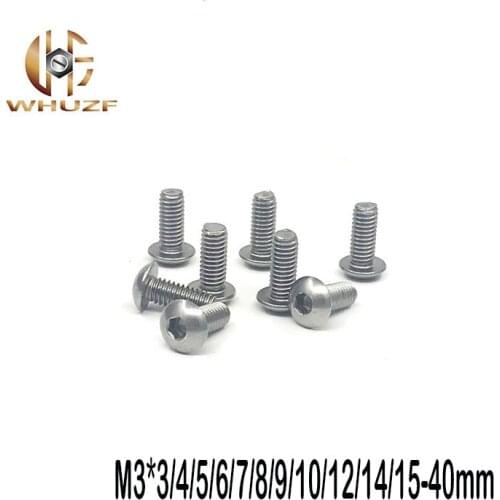 M3*3/4/5/6/7/8/9/10/12/14/15-40mm Stainless Steel 304 Mushroom Head Hex Screws, Round Head Hexagon Head Screws