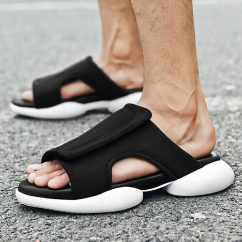 2020 Summer Mules shoes Male Slippers gladiator rome Men Flats slides Sandals Casual Mens Shoes Thicken Open Toe Flip Flops